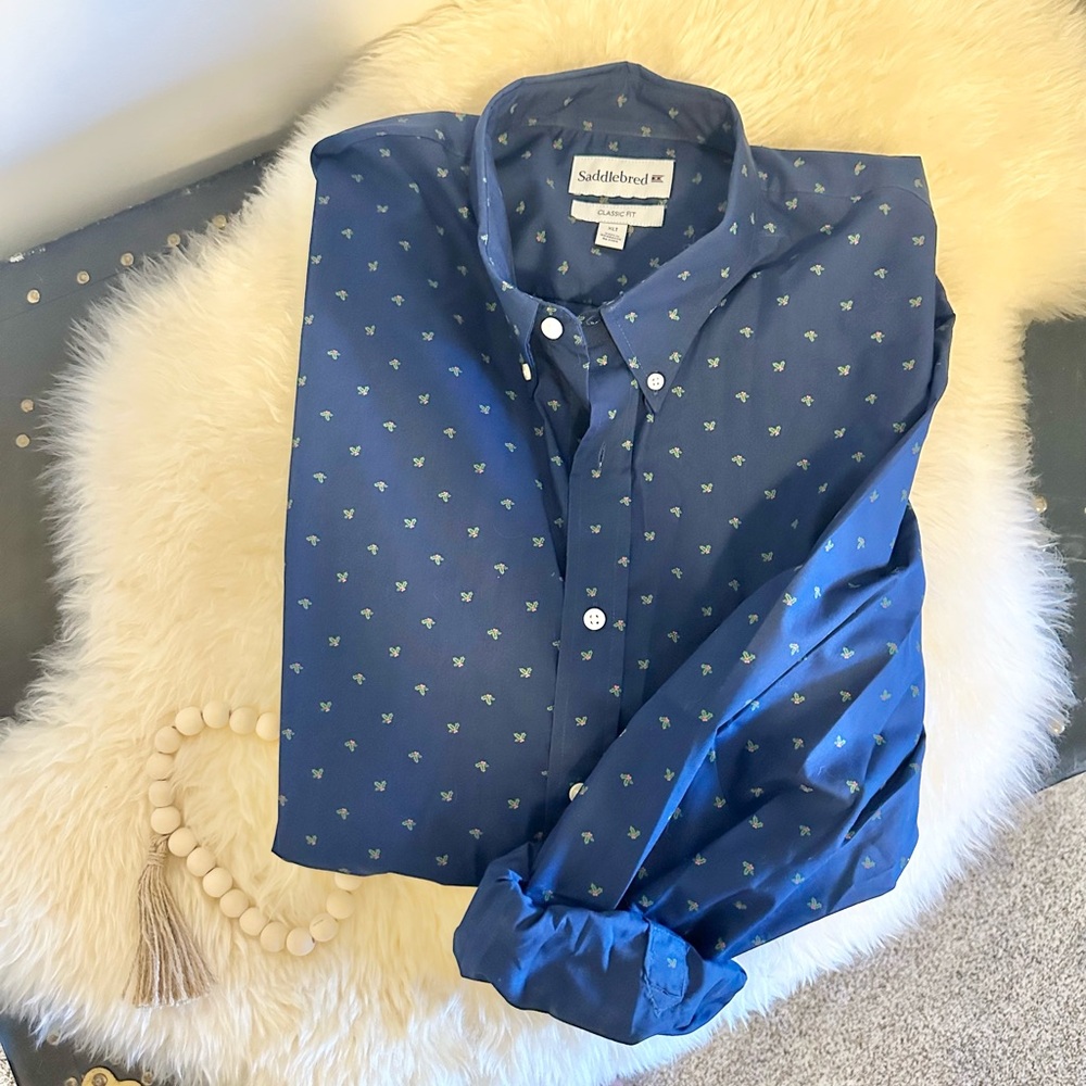 🎄Saddlebred Navy Shirt with Holly Holiday Accents🎄